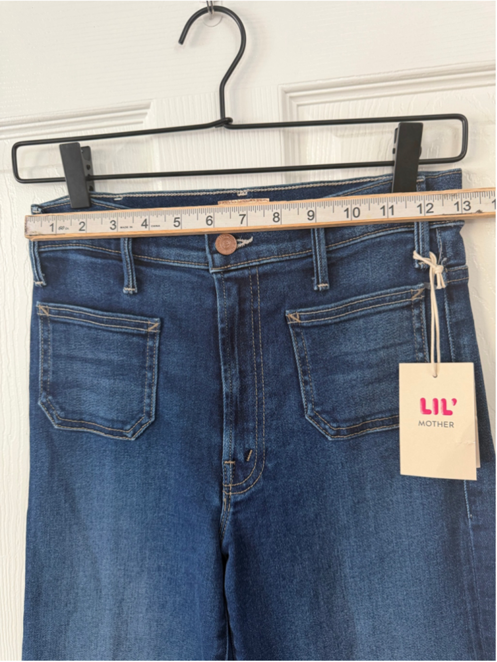 NWT MOTHER Lil’ Hustler Roller Patch Pocket Sneak Jeans 26 Petite wide leg - Picture 4 of 8